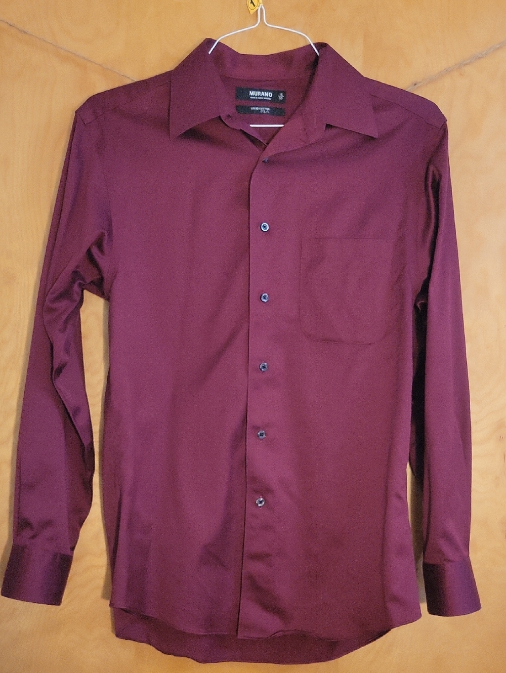 Murano Men's Long-Sleeve Dress Shirt - Burgundy